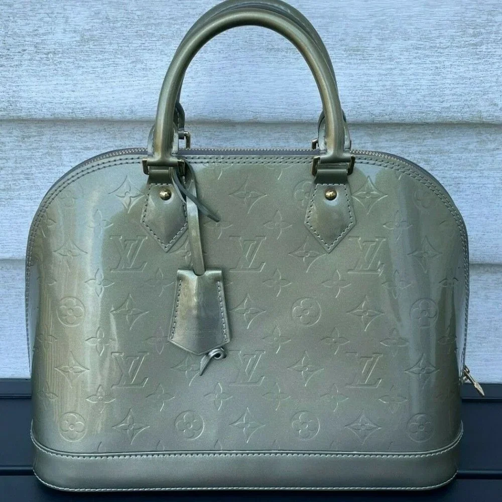 Authetic Louis Vuitton Bag VERNIS Alma PM Rose Florentin Monogram Handbag France - Picture 1 of 12